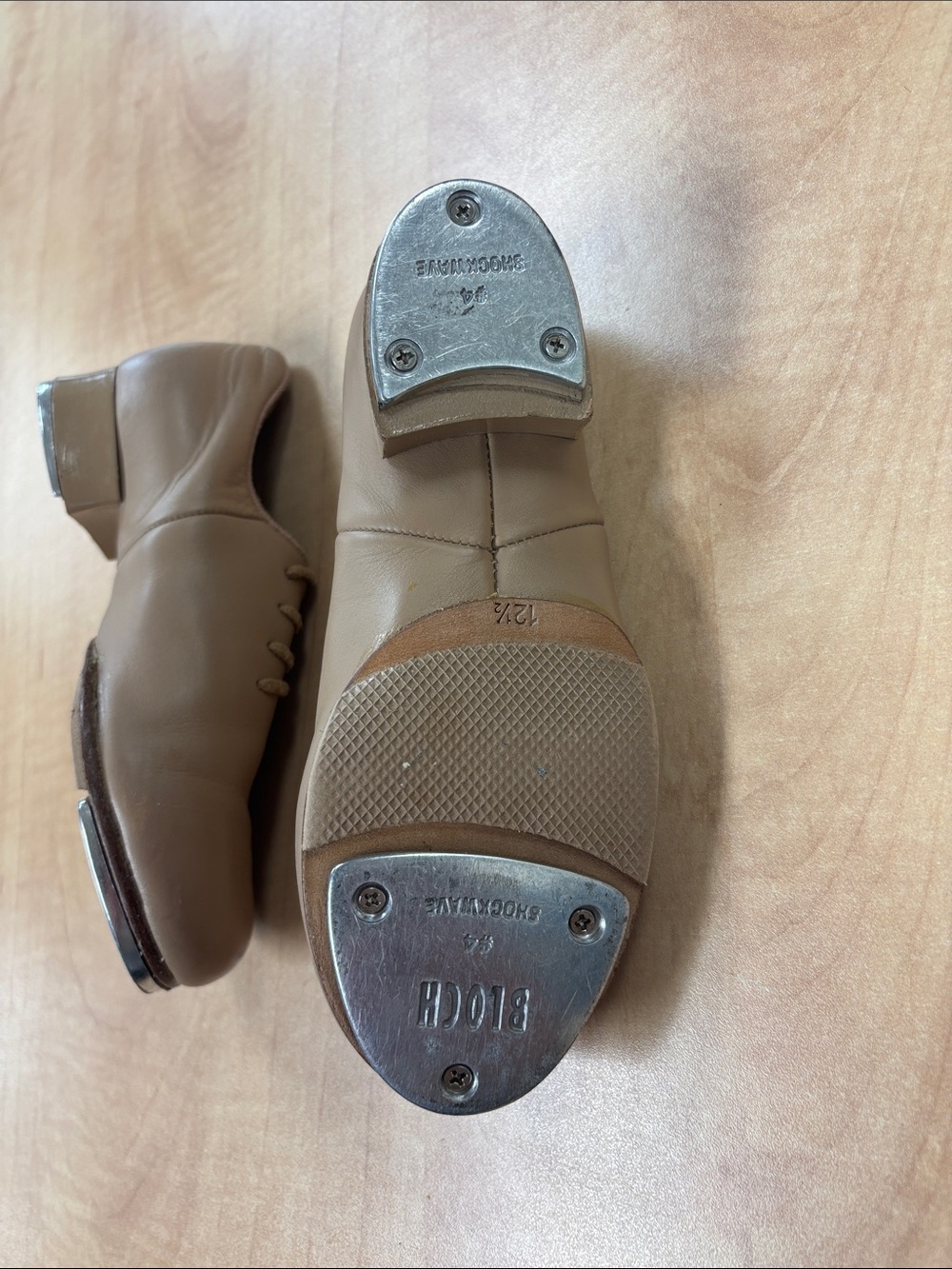 Bloch Kids Taupe Slip-On Dance Sneakers with Elastic Laces - Picture 3 of 3